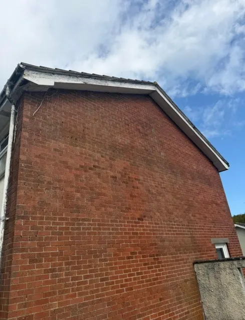 White PVC roofline installation, photograph 3
