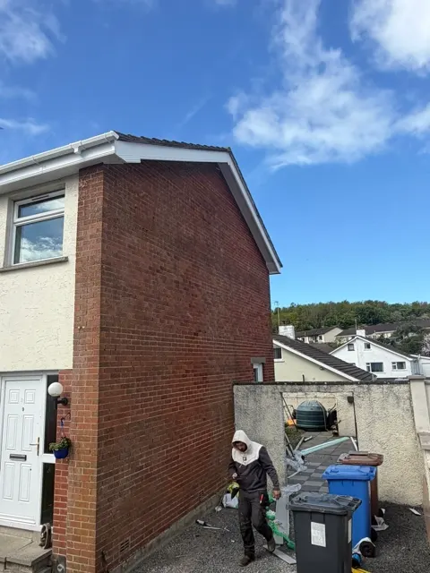 White PVC roofline installation, photograph 4