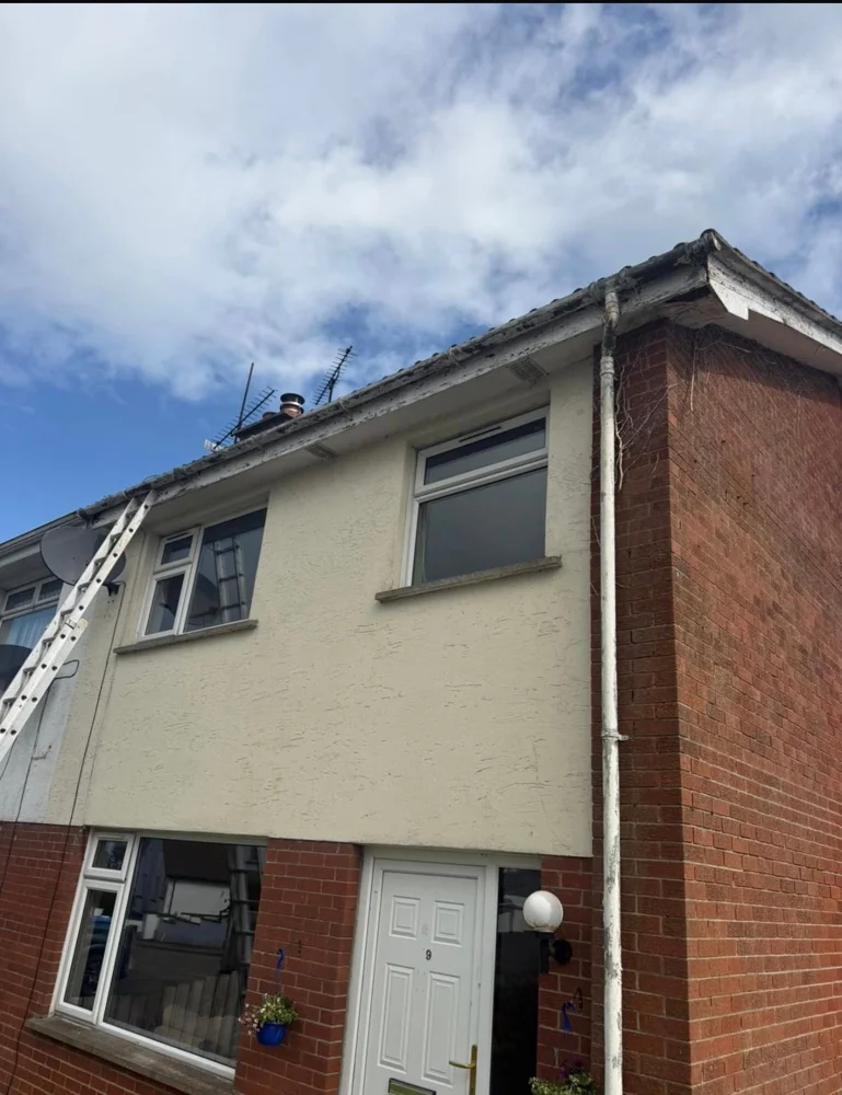White PVC roofline installation
